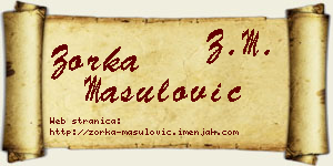 Zorka Mašulović vizit kartica